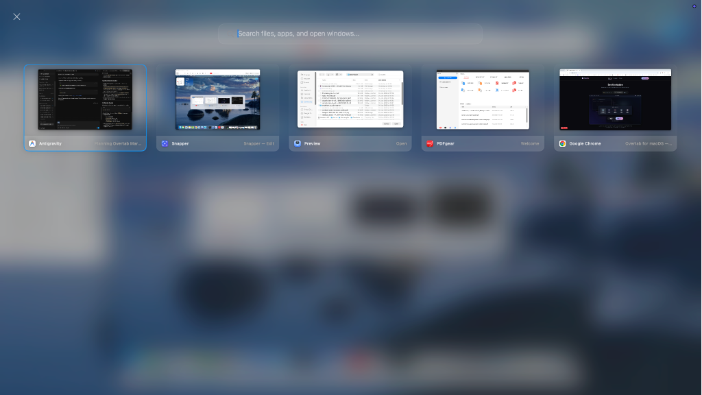 GNOME Activities Overview style grid on macOS